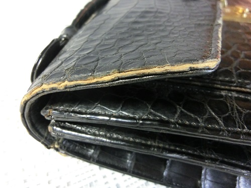 クロコバッグのキズの修理