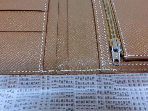 エルメス財布ミシン目の修理後